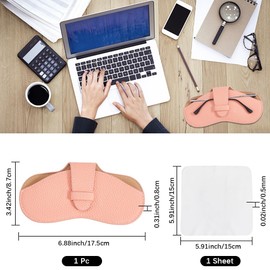 CREATCABIN Leather Sunglasses Case Portable Slim Glasses Case Soft Lightweight Eyeglass Spectacle Cases Pouch Bag Travel Protective Cover Gift for Women Men Holiday Vacation 6.9x3.4 Inch Light Salmon