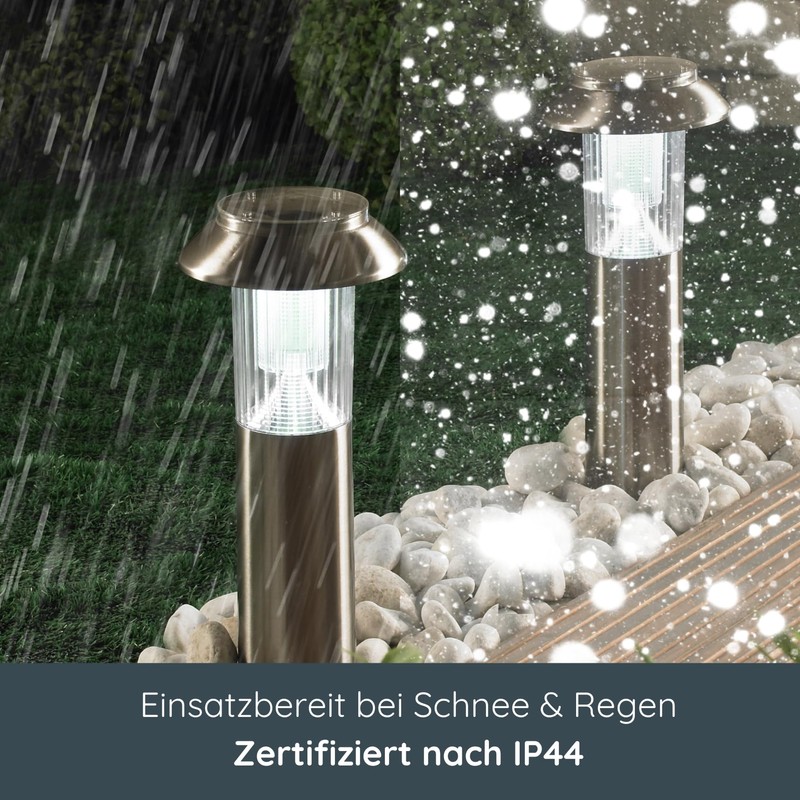 MeLiTec SO06-1 Solar Garden Light Brushed Stainless Steel Matt