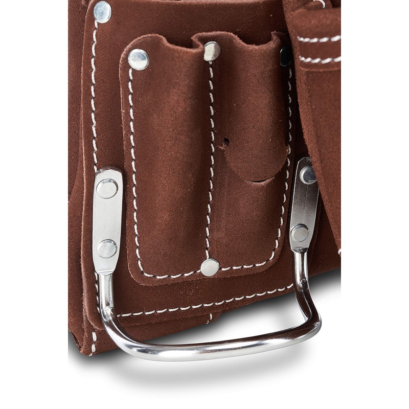 AWP 10-Pocket Suede Tool Pouch | Durable General Construction Leather