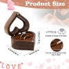Fychuo Wedding Ring Box, Heart Shaped Wooden Double Ring Box
