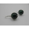 Earrings Noble - Gemstone Malachite - Silver-Plated