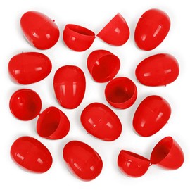 American Carnival Mart 100 Pack of Red Bulk Hinged Easter Eggs in Poly Bag Fillable for Easter Egg Hunt and Tossing Gifts 2-1/3"