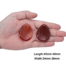 Nupuyai Pack of 2 Teardrop Shape Carnelian Stone Worry Stone Gemstone Natural Thumb Stone Palm Stone Massage Stone Worry Stone Pocket Stone for Reiki Healing, Meditation