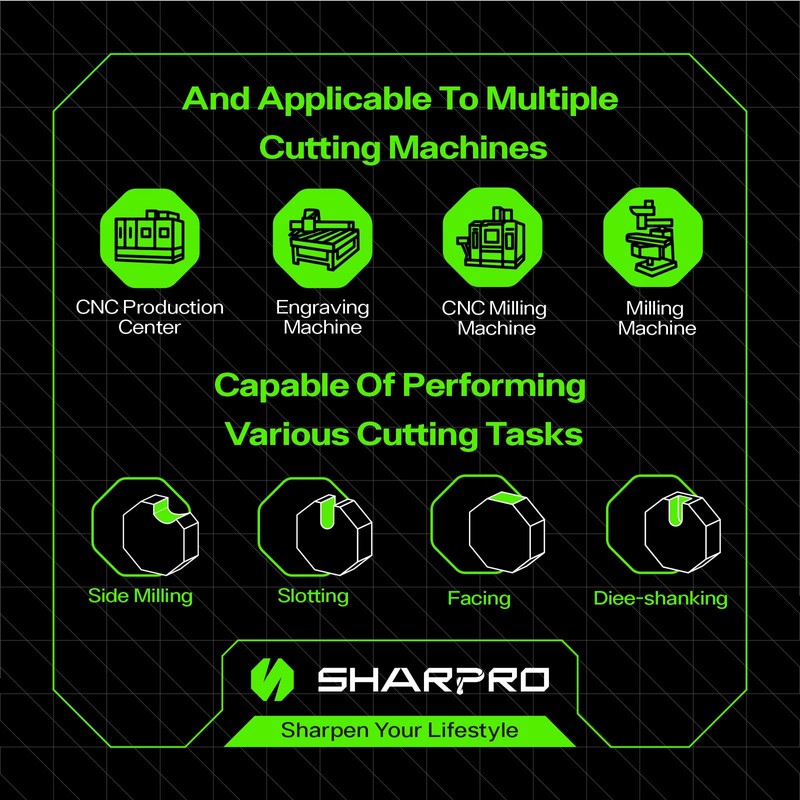 SHARPRO Carbide Ball Nose End Mill 2 Flute 6mm SHK.