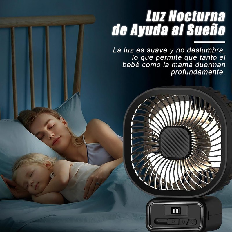 Ventilador Portátil,Carga por USB,5000mAh,3 Velocidades