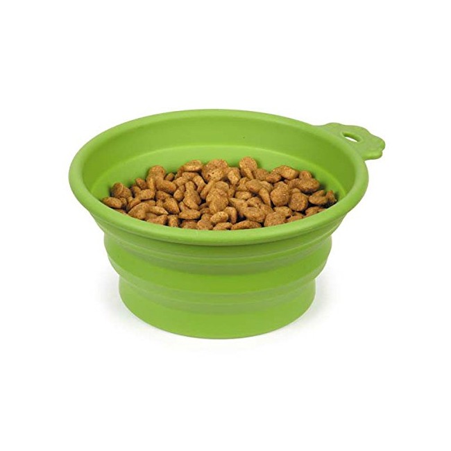 Guardian Gear Portable Dog Bowl Bend-A-Bowls Collapsible Food and Water for Dogs Traveling (Small - 12 Ounce Fern)