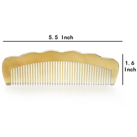 Premium Quality 100% Handmade Anti Static Natural Sheep Horn Comb Without Handle- Professional Detangling Massage Comb (Wavy)