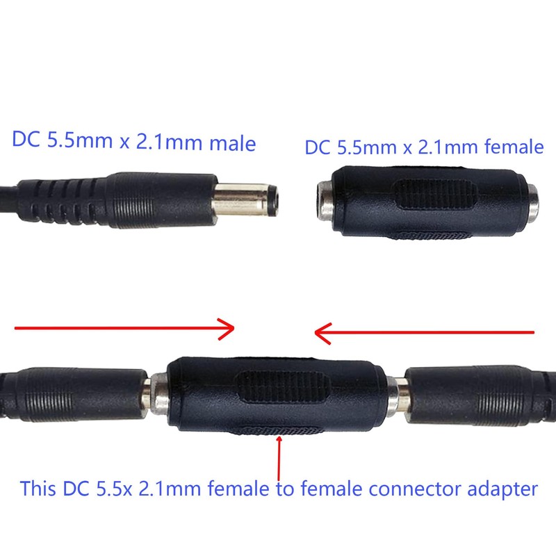 ISLOPU 5.5mm x 2.1mm DC Power Connector Adapter, 9~36V Female