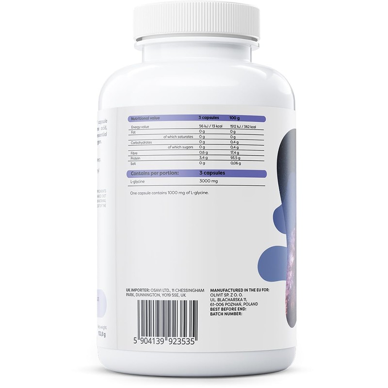 Osavi Glycine 1000mg – 120 Vegan Capsules | High–Potency Glycine