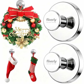 Fliverly 2pcs Suction Cup Hooks for Shower,Inside Shower,Wall,Bathroom,Bedroom,Kitchen,Door,Glass Window, Mirror, Tile, No Drilling Hanging for Towels,Robes,Loofah,hat,Clothing,Wreath (Chrome)
