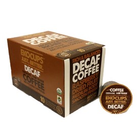 EKOCUPS Decaf Organic Fair Trade Gourment Coffee Single Serve Cups For Keurig K Cup Brewer, 40 Count