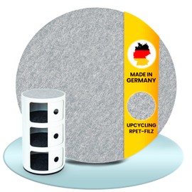 Felt Pad Suitable for Componibili Made of Upcycling rPET Felt – Made in Germany – Bedside Table Round Underlay Felt Washable – Round Bedside Table Flower Coaster Round easy and green®