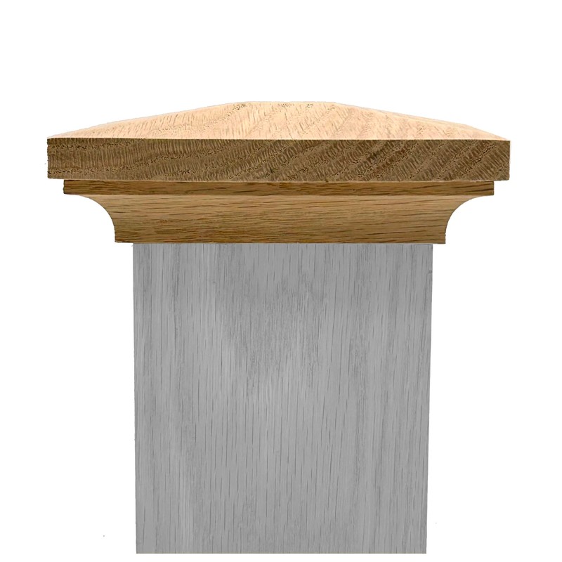 Flat Peak Newel Cap - 935 Style, for 3 1/2"
