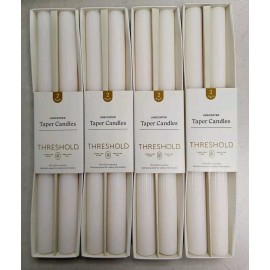 Threshold 8 Piece Unscented 10" Taper Candles White