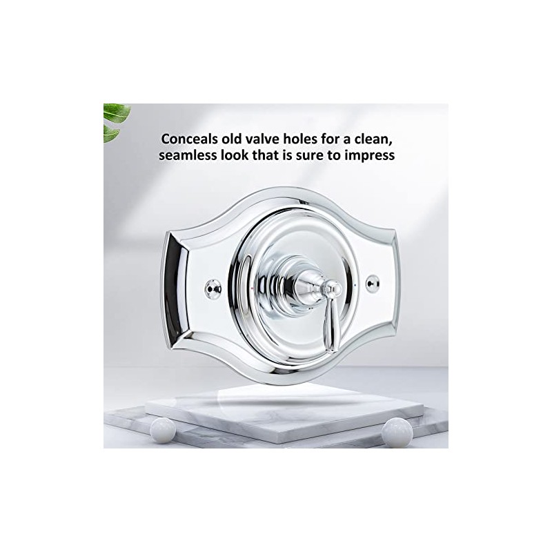 Renovation Shower Cover Plate for 2-Handle or 3-Handle to 1-Handle