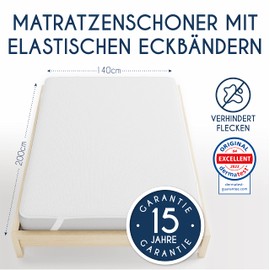 Dreamzie Mattress Protector 140 x 200 cm, Waterproof, Made in EU and Oeko-Tex Certified, Breathable Mattress Topper