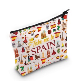 WZMPA - Bolsa de cosméticos de viaje para España, regalo de recuerdo español, para llevar a España, con cierre, regalo de día festivo, Take Spain, Ajuste