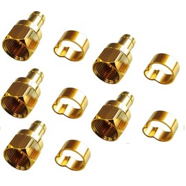 F-Factory 4K8K Broadcast Antenna Contact Plug for 5C 5C F-Type Contact Plug for Coaxial Cable Gold Plated 5pcs /AFG5-5P