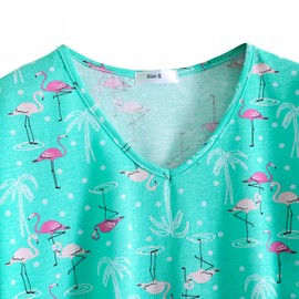 SISKIN Womens Pajama Sets - Capri Pajamas for Women Set Plus Size Sleepwear Tops with Capri Pants Summer Pjs Sets Green Coconut Tree M