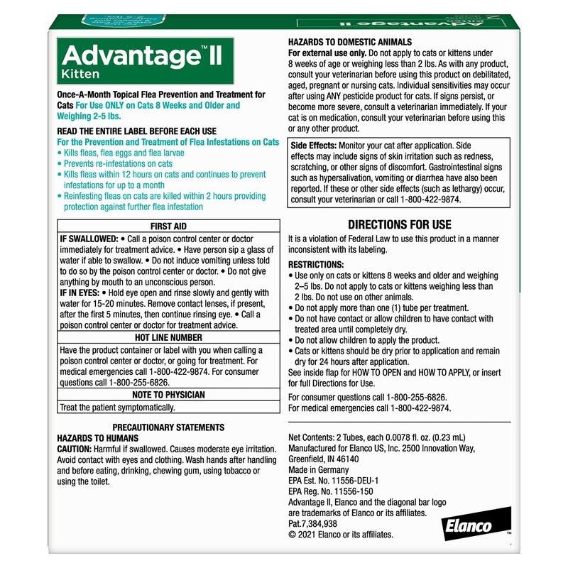 Advantage II Kitten Vet-Recommended Flea Treatment & Prevention | Cats