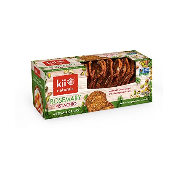 Kii Naturals Artisan Crisps, Rosemary Pistachio, 5.3 Ounce
