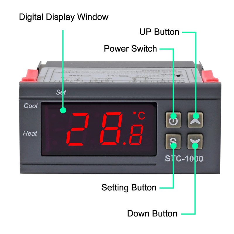 UMLIFE 2 Pack STC-1000 AC 10A 110V-220V All-Purpose Digital LED