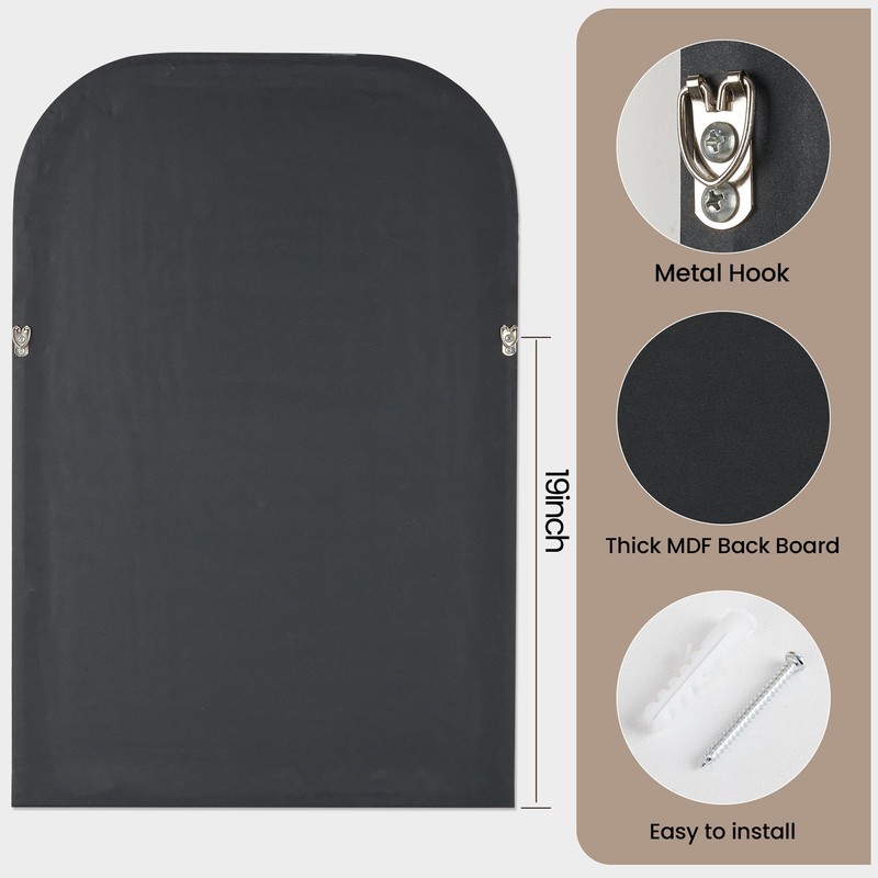 20"x30" Arch Wall Mirror Bathroom Mirror for Wall Mounted, Tempered