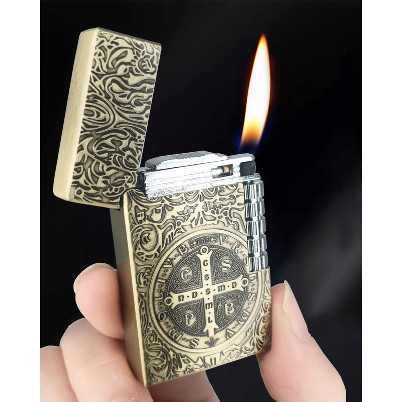 Constantine Lighter, Unique Side Wheel Trench Lighter, Refillable Butane Soft