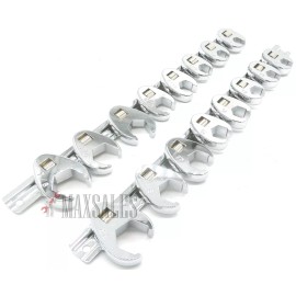 CAL HAWK 16pc 3/8"-Drive SAE & METRIC Flare Nut CROWFOOT WRENCH SET w/ Snap-on Snap-off