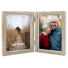 ORIVAN Double 5x7 Picture Frame Hinged Frame Vertical MDF Wood