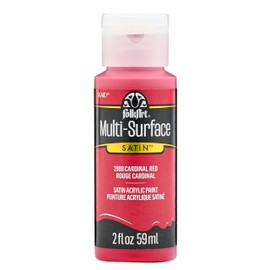 FolkArt Multi-Surface Satin Acrylic Paint, Cardinal Red, Small