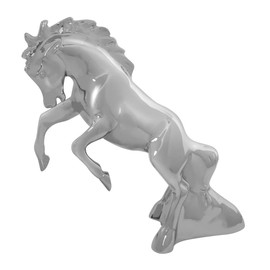 CTW Die-Cast Fighting Stallion Hood Ornament - Chrome