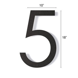 18 Inch Modern Floating House Numbers | Extra Large Metal House Numbers for Outdoors | Black Coated Rust-Proof Home Address Numbers