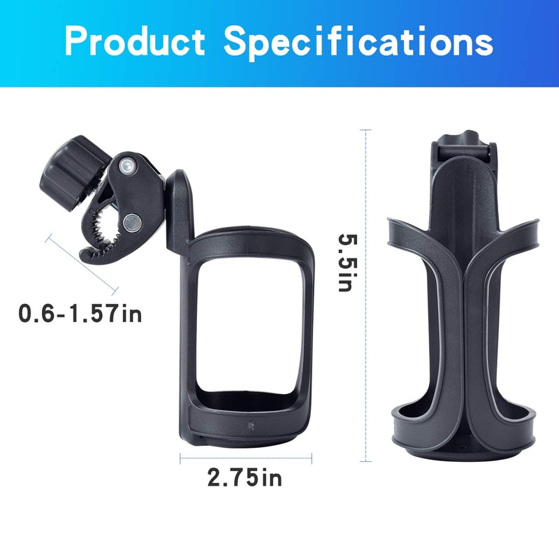 Eucredy Universal Stroller Cup Holder, Upgrade Cup Holder for Walker,