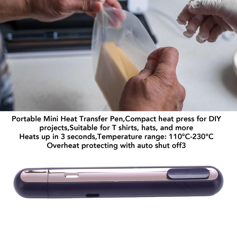 Quick Heating Mini Heat Press Pen, Permanent Erasure Identity Theft