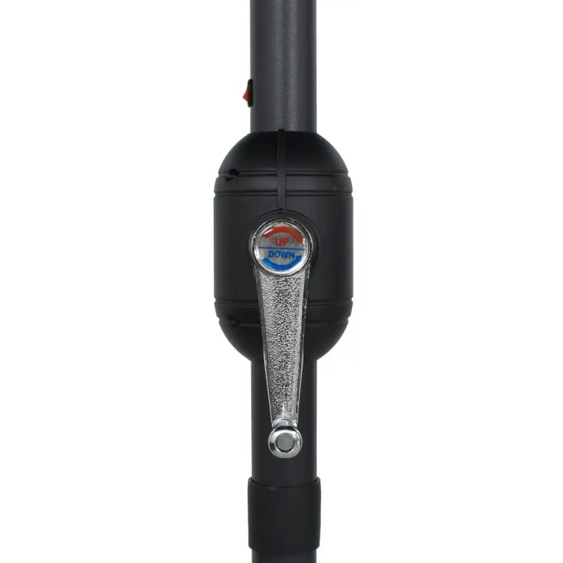 Anthracite Garden Parasol 106.3 In With Led Lights Aluminum Pole