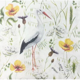 Paper Luncheon Decoupage Napkins Design Flowers Birds Spring Floral Pack of 20