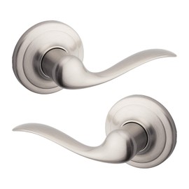 Weiser Toluca Satin Nickel Door Handle, Reversible Passage Lever, Interior Door Handles for Hall and Closet Door, Non-locking Hall/Closet Door Handles, Traditional Home Décor