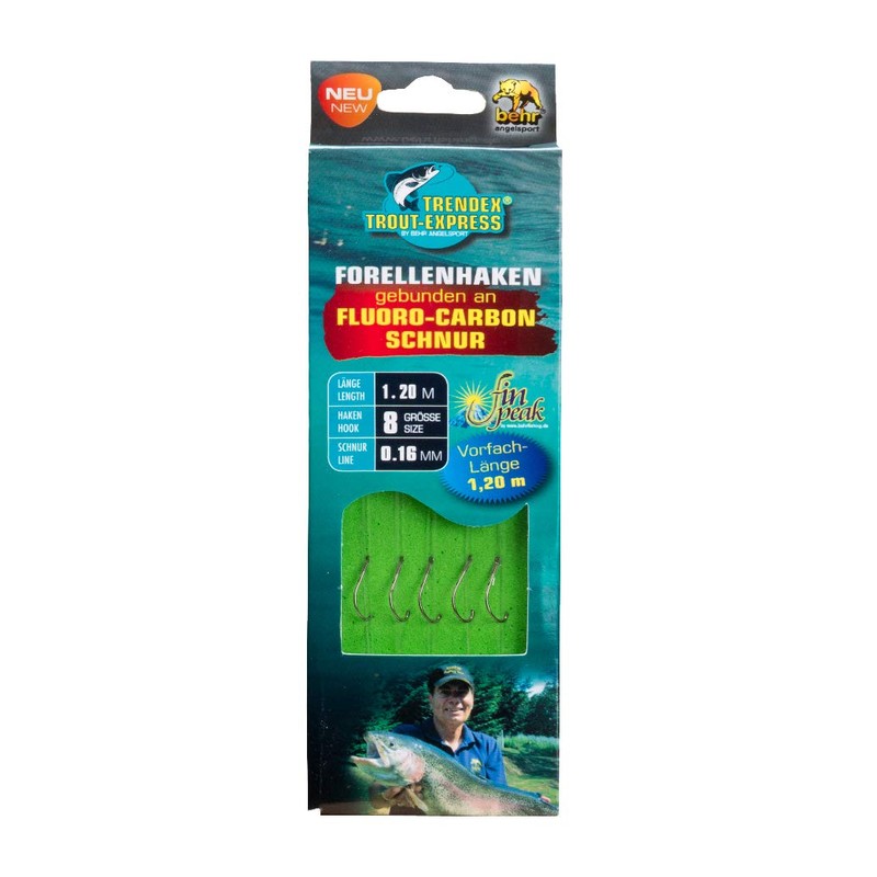 Professional Fishing Hook Set Trout Tied Leaders on Fluoro-Carbon Line
