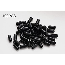 asweo 1/4" Screw Thread Protectors (Black, 100 PCS, PVC, Round)