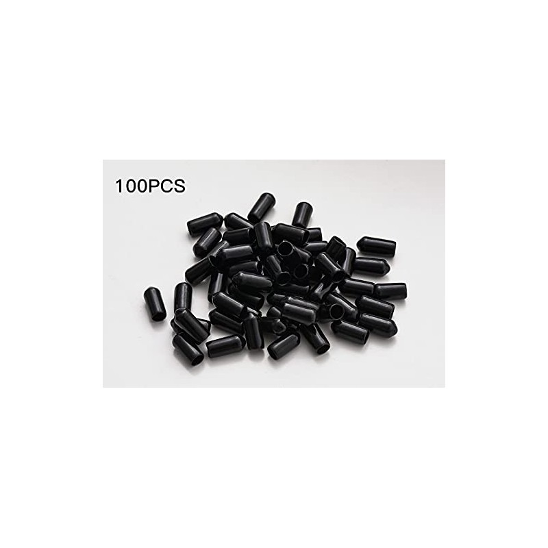 asweo 1/4" Screw Thread Protectors (Black, 100 PCS, PVC, Round)