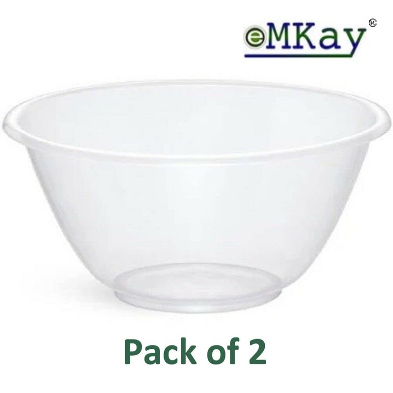 eMKay® Set of 2 Clear Plastic Mixing Bowls - 30cm