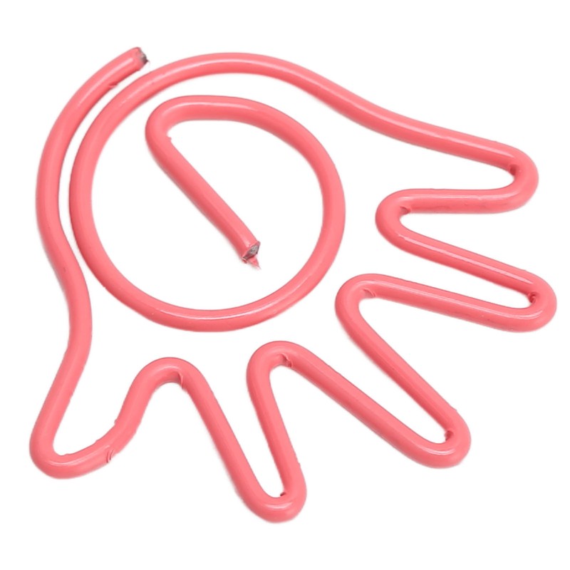 100Pcs Paper Clip Metal Hand Shaped Design Rustproof Paperclip Decoration