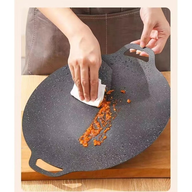 VONOTO Non-stick Korean BBQ Grill Pan, Thin Round Griddle, Non