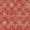 Caspari Snowfall-Red Foil Gift Wrap - Three 30" X 6'