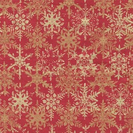 Caspari Snowfall-Red Foil Gift Wrap - Three 30" X 6' Roll