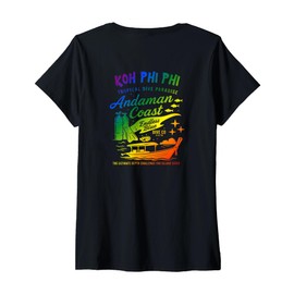Womens Koh Phi Phi Dive Adventure Andaman Coast V-Neck T-Shirt