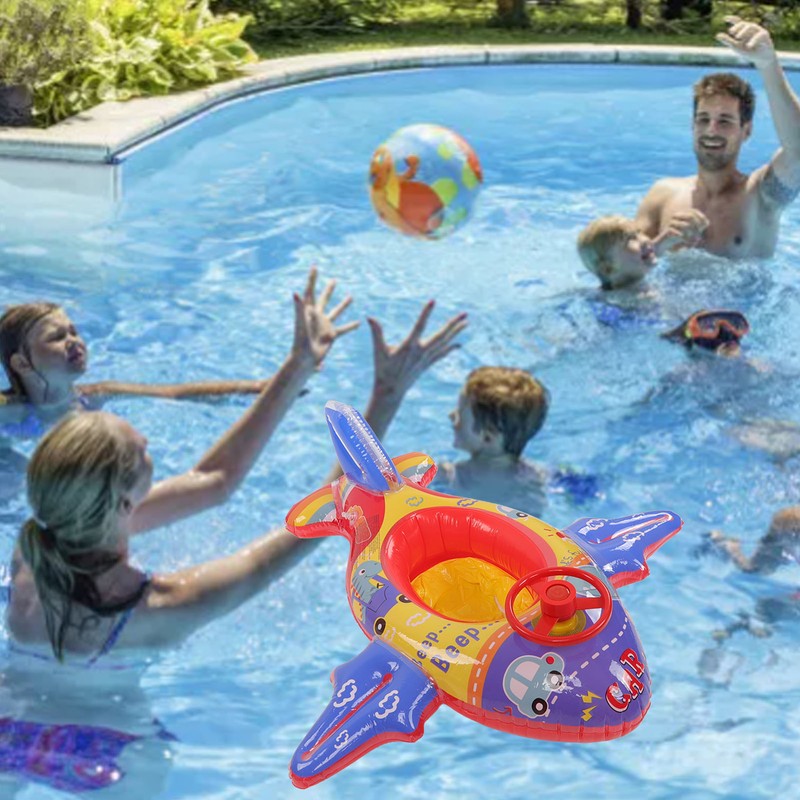 Airship Inflatable Pool Float Multifunctional Floating Swimming Raft with Steering