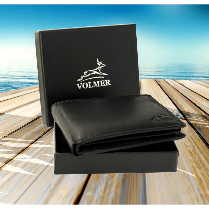 Fa.Volmer® VO19 men's leather wallet brown with RFID protection, real