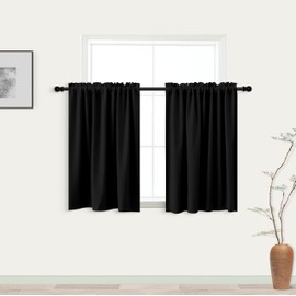 KOUFALL 30 Inch Long Curtains for Small Windows Blackout Thermal Insulating Short Window Curtain for Bathroom Bedroom Wide 18 x 30 Length